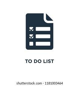 To Do List icon. Black filled vector illustration. To Do List symbol on white background. Can be used in web and mobile.