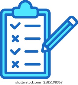 To Do List Icon Blue Color Vector Illustration