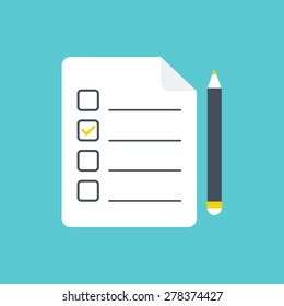To do list icon. Checklist icon. Flat style. Vector illustration