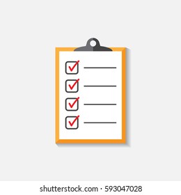 To do list icon. Checklist, task list vector illustration in flat style. Reminder concept icon on white background.