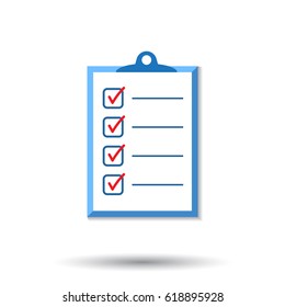 To do list icon. Checklist, task list vector illustration in flat style. Reminder concept icon on white background.