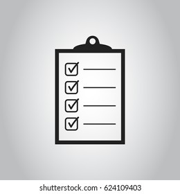 To do list icon. Checklist, task list vector illustration in flat style. Reminder concept icon on gray background.
