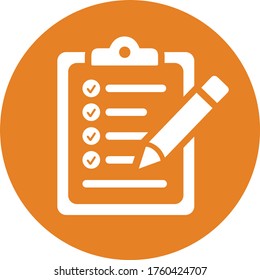 Icono de lista, portapapeles, diseño de lista de verificación