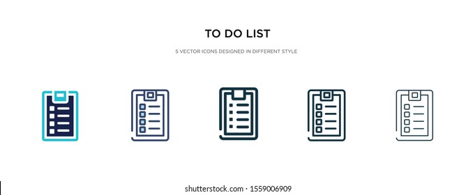 to do list icon in different style vector illustration. two colored and black to do list vector icons designed in filled, outline, line and stroke style can be used for web, mobile, ui