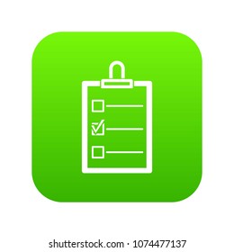 To do list icon digital green for any design isolated on white vector illustration