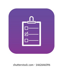 To do list icon digital purple for any design isolated on white vector illustration