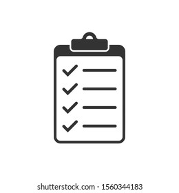 To do list icon in flat style. Document checklist vector illustration on white isolated background. Notepad check mark business concept.