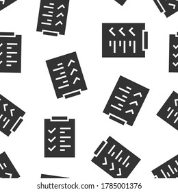 To do list icon in flat style. Document checklist vector illustration on white isolated background. Notepad check mark seamless pattern business concept.