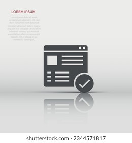 To do list icon in flat style. Document checklist vector illustration on white isolated background. Notepad check mark business concept.