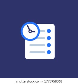 To Do List Icon, Flat Vector