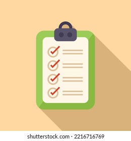 To do list icon flat vector. Work artwork. Academic paper