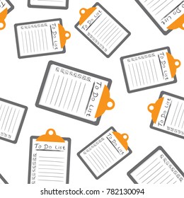 To do list icon with hand drawn text seamless pattern background. Business flat vector illustration. Checklist, task list symbol pattern.
