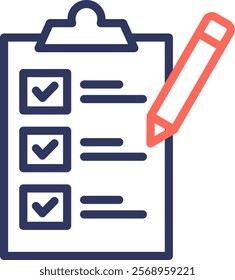 To Do List Icon Line Color Vector Illustration