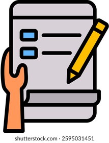To Do List Icon Lineal Color Vector Illustration