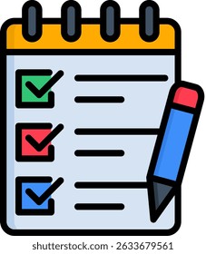 To Do List Icon Lineal Color Vector Illustration