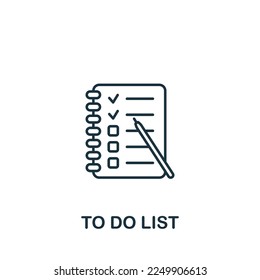 To Do List icon. Monochrome simple Time Management icon for templates, web design and infographics