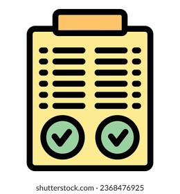 To do list icon outline vector. Credit finance. Form paper color flat