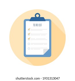 To do list icon. Planning and organization of work. Vector illustration in flat cartoon style.