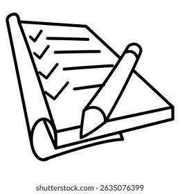 To Do List icon represented by paper, checklist, pen Line style.