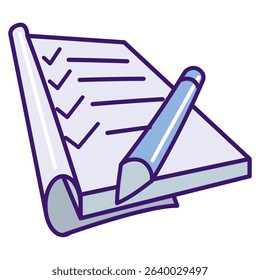 To Do List icon represented by paper, checklist, pen Lineal Color style.