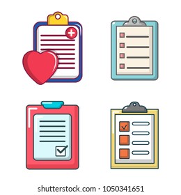 To do list icon set. Cartoon set of to do list vector icons for web design isolated on white background