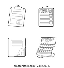 To do list icon set. Outline set of to do list vector icons for web design isolated on white background