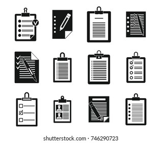 To do list icon set. Simple set of to do list vector icons for web design isolated on white background