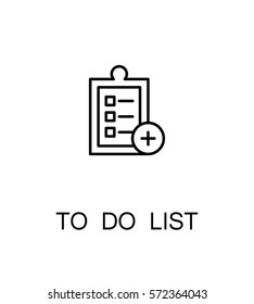 To do list icon. Single high quality outline symbol for web design or mobile app. Thin line sign for design logo. Black outline pictogram on white background