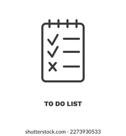 to do list icon. Thin line to do list icon from Fitness and Gym collection. Outline vector isolated on white background. Editable to do list symbol can be used web and mobile