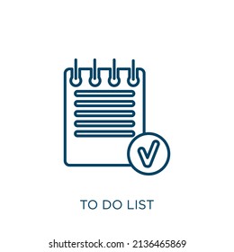 to do list icon. Thin linear to do list outline icon isolated on white background. Line vector to do list sign, symbol for web and mobile