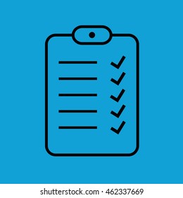 To Do List icon vector. Blue background