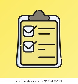 To do List Icon Vector Illustration. Flat Outline Cartoon. Shopping and Ecommerce Icon Concept Isolated Premium Vector