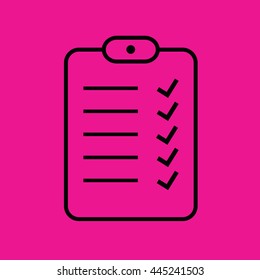 To Do List icon vector illustration. Pink background