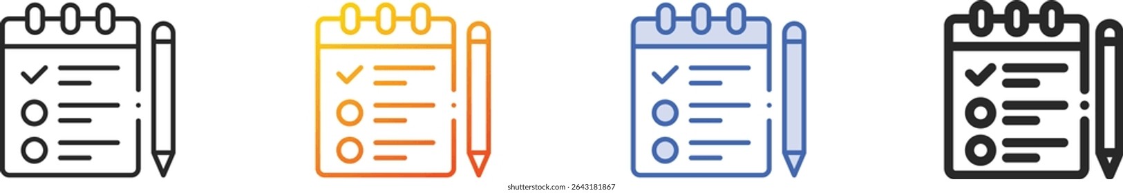 to do list icon.Thin Linear, Gradient, Blue Stroke and bold Style Design Isolated On White Background