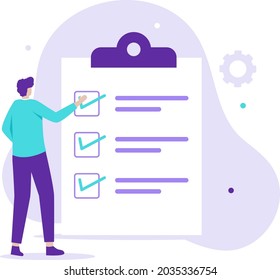 To do list illustration landing page concept. Illustration for websites, landing pages, mobile applications, posters and banners