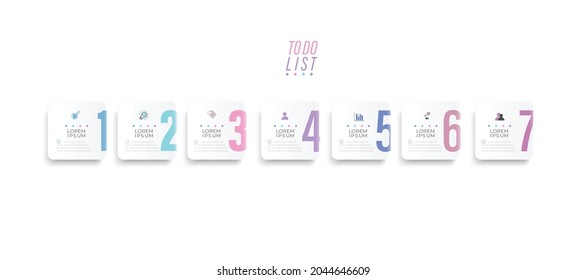 To do list infographics Partition color gradient chart origami paper color info-graphic template for diagram presentation chart and business concept with element options
