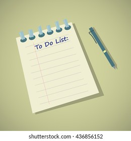 To do list inscription written on Notepad - Vector illustration