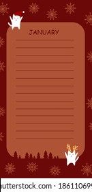 
to do list january red background