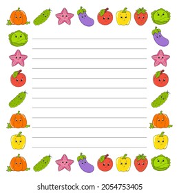 To do list for kids. Empty template. Isolated color vector illustration. Funny character. Cartoon style. For the diary, notebook, bookmark.