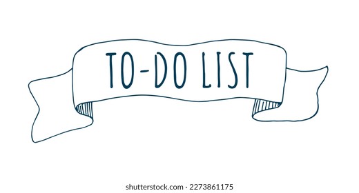 To do list. Lettering on the tape. Handwritten text. Calligraphy style. Hand drawn lettering. Vector isolated on white background. 