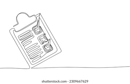 To do list. Line art business. One line continuous vector illustration. 