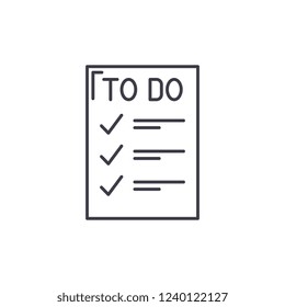 To do list line icon concept. To do list vector linear illustration, symbol, sign