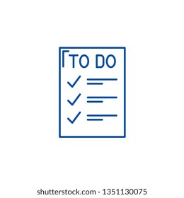 To do list line icon concept. To do list flat  vector symbol, sign, outline illustration.