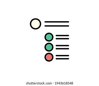 Para hacer un icono de línea de lista. Símbolo de esquema de alta calidad para diseño web o aplicación móvil. Firma de línea delgada para el logotipo de diseño. Pictograma de contorno negro sobre fondo blanco