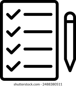 Vector de ilustración de icono de línea de tareas pendientes
