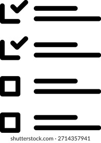 ícone de linha de lista tarefa pendente vetor de ilustração