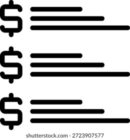 ícone de linha de lista tarefa pendente vetor de ilustração