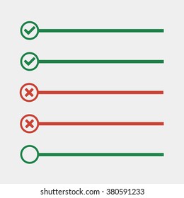 To do list. Lines with check boxes. checklist for note. check mark. election and voting