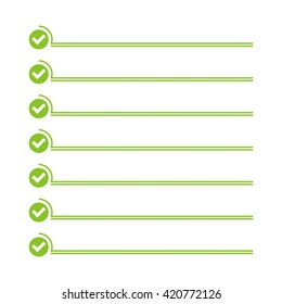 To do list. Lines with check boxes. checklist for note