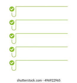 To do list. Lines with check boxes. checklist for note. 